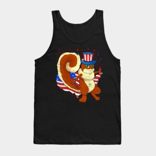 4th Of July Animal Lover US Flag American USA Squirrel Tank Top